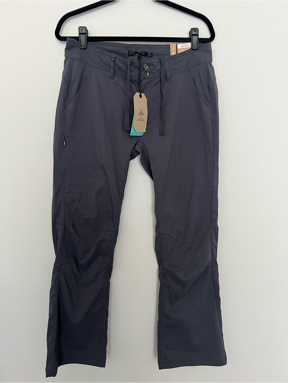 prAna Halle Pant Short Inseam Women’s Size 10 Coal Gray Hiking Brand NWT!